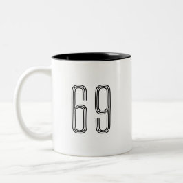 Nummer 69 Wifey/Husby Custom Bride, Verlobte Gift Zweifarbige Tasse