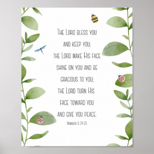 Nummer 6:24-26 Bibelverse Druck Poster (Vorne)