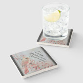 Nummer 6 24-26 Lord Bless You Red Bird Berries Steinuntersetzer (Seitenansicht)