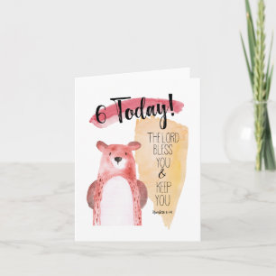 Nummer 6:24 6 Heute Bear Card Karte