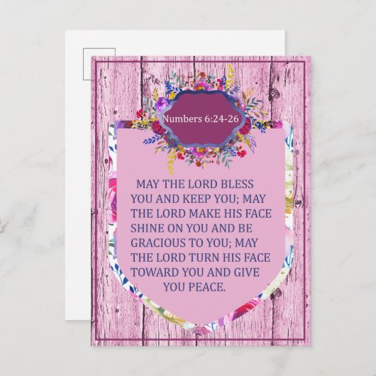 Nummer 6:24 - Das    Segen des Herrn, das Verse de Postkarte (Vorne/Hinten)