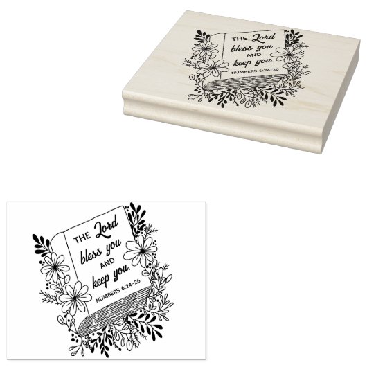 Nummer 6:24 Der Herr segne dich das Blumenbuch Gummistempel (Stempel)