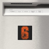 Nummer 6 67 Meme Halloween-Kürbiskostüm passend Magnet (In Situ (Geschirrspüler))