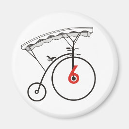 Nummer 6 Abzeichen Magnet