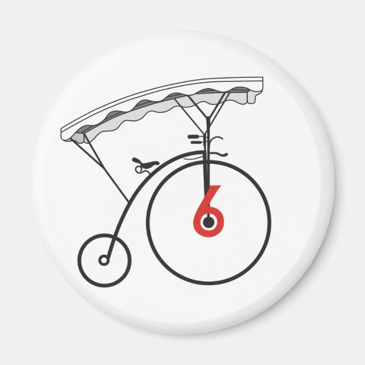 Nummer 6 Abzeichen Magnet (Vorne)