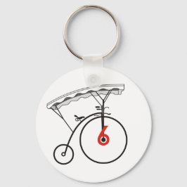 Nummer 6 Abzeichen Schlüsselanhänger