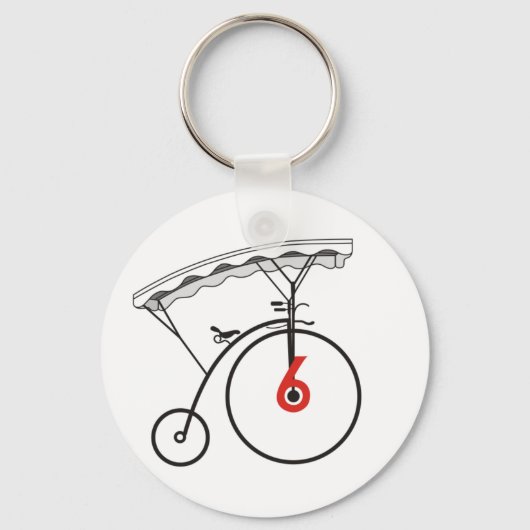 Nummer 6 Abzeichen Schlüsselanhänger (Vorderseite)