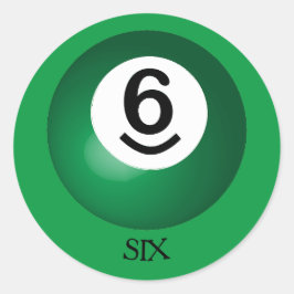 Nummer 6 Ball Round-Aufkleber für den Pool Runder Aufkleber