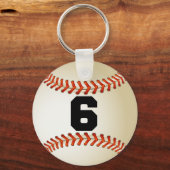 Nummer 6 Baseball Schlüsselanhänger (Vorderseite)