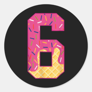 Nummer 6 Eiscreme tropft 67 Meme Paar Halloween C Runder Aufkleber