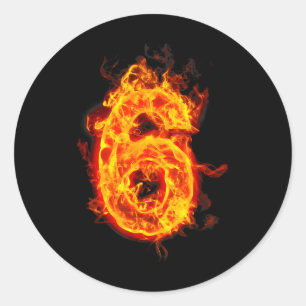Nummer 6 Fire Ice Nummer Sechs Sieben Meme 67 Alph Runder Aufkleber