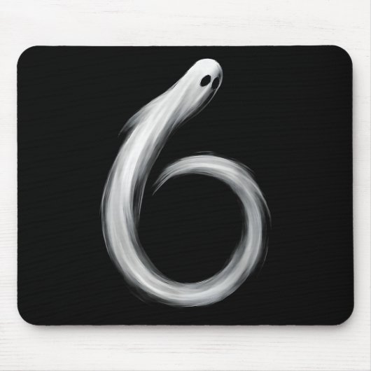 Nummer 6 Geist Lustig Sechs Sieben 67 Halloween Me Mousepad (Vorne)