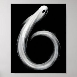Nummer 6 Geist Lustig Sechs Sieben 67 Halloween Me Poster