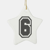 Nummer 6 keramikornament (Rechts)