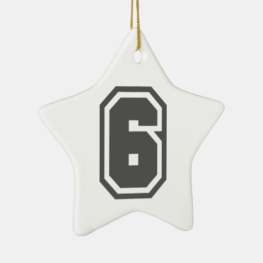 Nummer 6 keramikornament (Rechts)