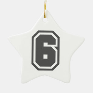 Nummer 6 keramikornament