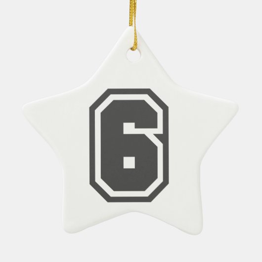Nummer 6 keramikornament (Hinten)