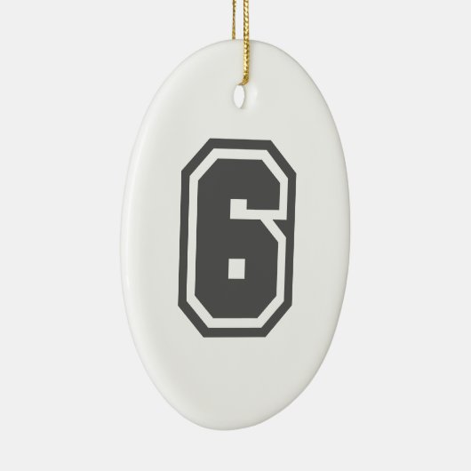 Nummer 6 keramikornament (Rechts)