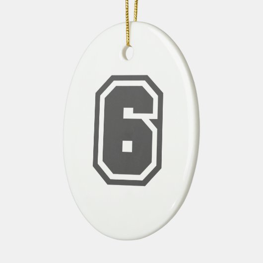 Nummer 6 keramikornament (Links)