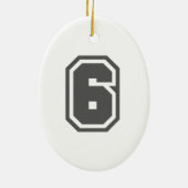 Nummer 6 keramikornament (Hinten)