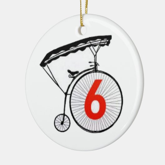 Nummer 6 keramikornament (Links)