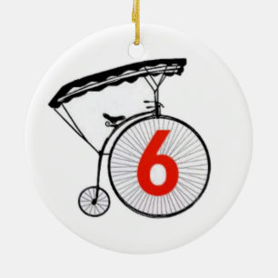 Nummer 6 keramikornament