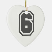 Nummer 6 keramikornament (Rechts)