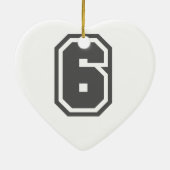 Nummer 6 keramikornament (Hinten)