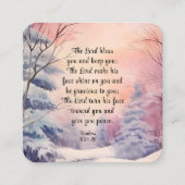 Nummer 6 Lord Bless You Bible Verse Winter Scene Quadratische Visitenkarte (Vorderseite)
