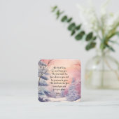 Nummer 6 Lord Bless You Bible Verse Winter Scene Quadratische Visitenkarte (Stehend Vorderseite)