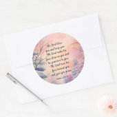 Nummer 6 Lord Bless You Bible Verse Winter Scene Runder Aufkleber (Umschlag)