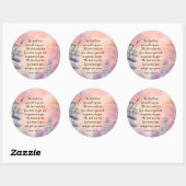 Nummer 6 Lord Bless You Bible Verse Winter Scene Runder Aufkleber (Blatt)