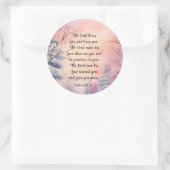 Nummer 6 Lord Bless You Bible Verse Winter Scene Runder Aufkleber (Tasche)