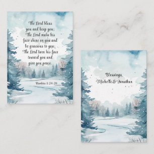 Nummer 6 Lord Bless You Bible Winter Business Card Visitenkarte