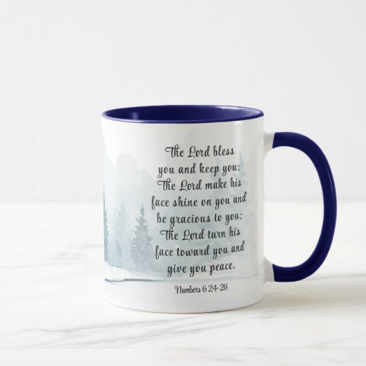 Nummer 6 Lord segne You Bible Verse Winter Snow Tasse (Rechts)