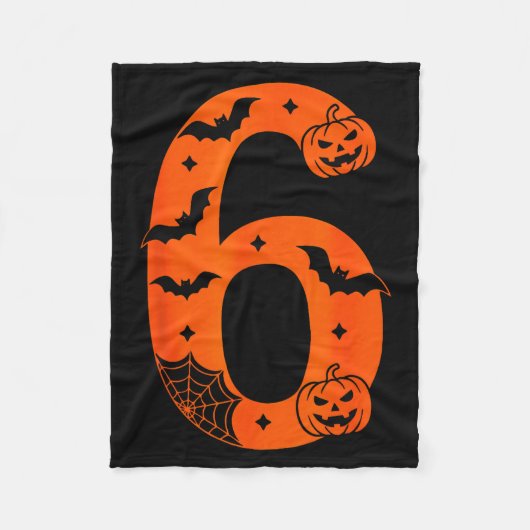 Nummer 6 Lustige Sechs Sieben Meme Halloween Fleecedecke (Vorderseite)