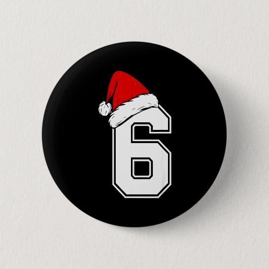 Nummer 6 Matching Six Seven 6 7 Meme 6 7 Weihnacht Button (Vorderseite)