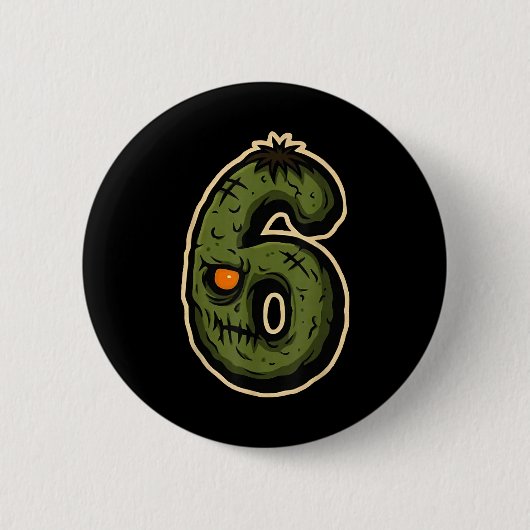 Nummer 6 Monster 67 Meme Passendes Halloween-Pärch Button (Vorderseite)