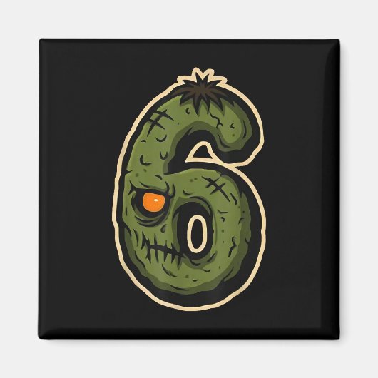 Nummer 6 Monster 67 Meme passendes Halloween-Pärch Magnet (Vorne)