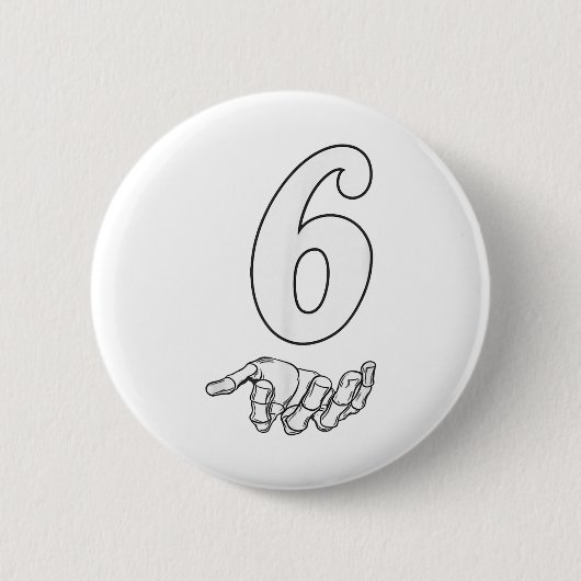 Nummer 6 passend zu 67 Meme Halloween Kostüm Männe Button (Vorderseite)