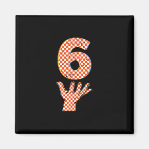 Nummer 6 passend zu 67 Meme kariert Halloween-Kost Magnet