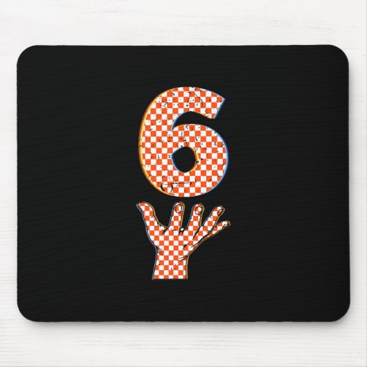 Nummer 6 passend zu 67 Meme Kariert Halloween Kost Mousepad (Vorne)