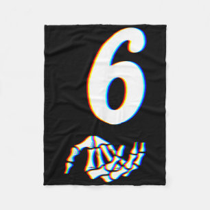 Nummer 6 passend zu 67 Meme Skeletthand Halloween Fleecedecke