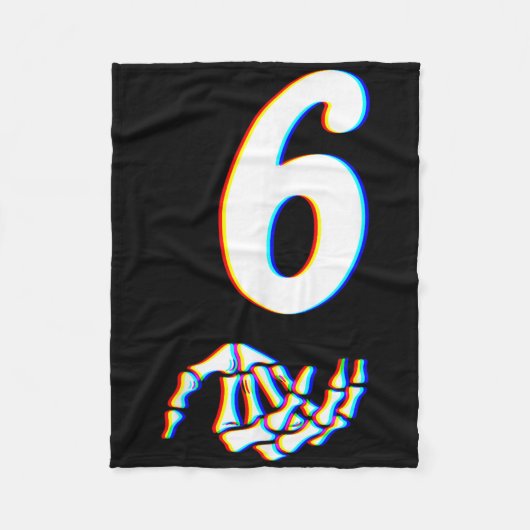 Nummer 6 passend zu 67 Meme Skeletthand Halloween Fleecedecke (Vorderseite)