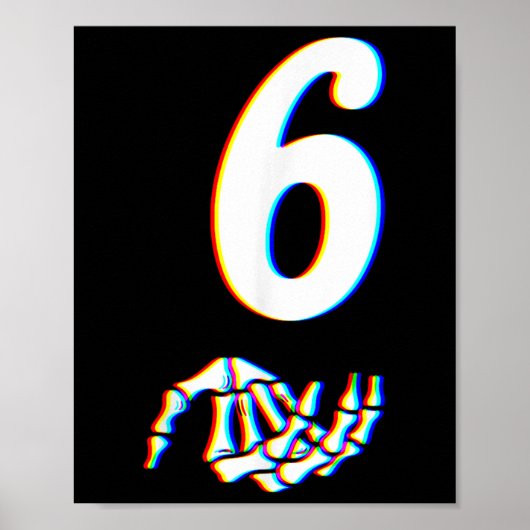 Nummer 6 passend zu 67 Meme Skeletthand Halloween Poster (Vorne)