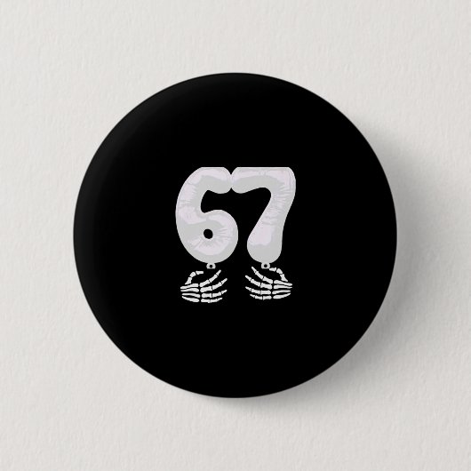 Nummer 6 passend zu 67 Sechs Sieben Meme Paar Hall Button (Vorderseite)