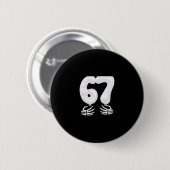 Nummer 6 passend zu 67 Sechs Sieben Meme Paar Hall Button (Vorne & Hinten)