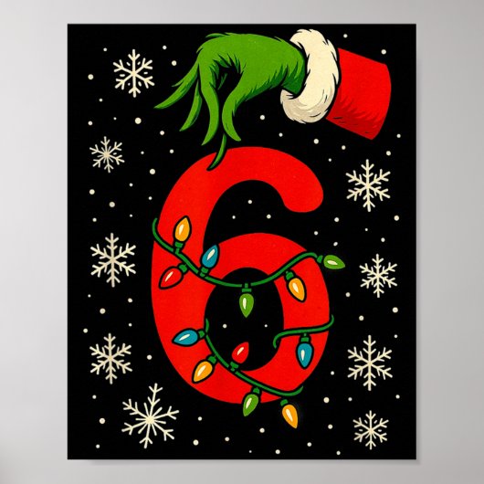 Nummer 6 passend zu Six Seven Meme Weihnachten Jun Poster (Vorne)