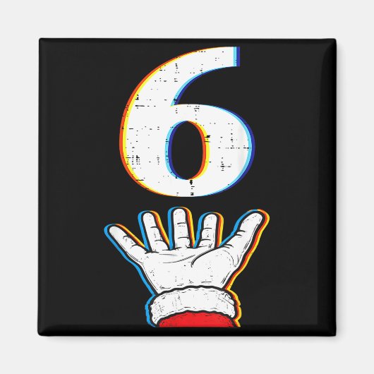 Nummer 6 passende 67 Meme Weihnachts-Pyjamas Männe Magnet (Vorne)