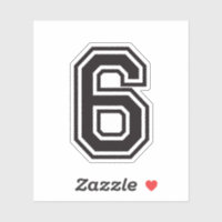 Nummer 6 Schriftart sportlicher Uni